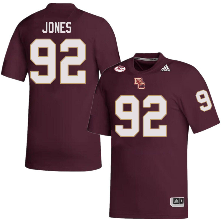 Boston College Eagles #92 Caleb Jones College Football Jerseys Stitched-Maroon